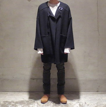 アンユーズド Collarless Coat ウールコート