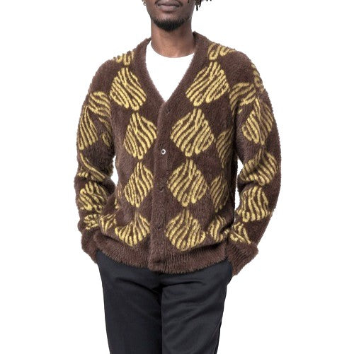ハフ FUCK IT CARDIGAN ナイロンアクリルニットカーディガン