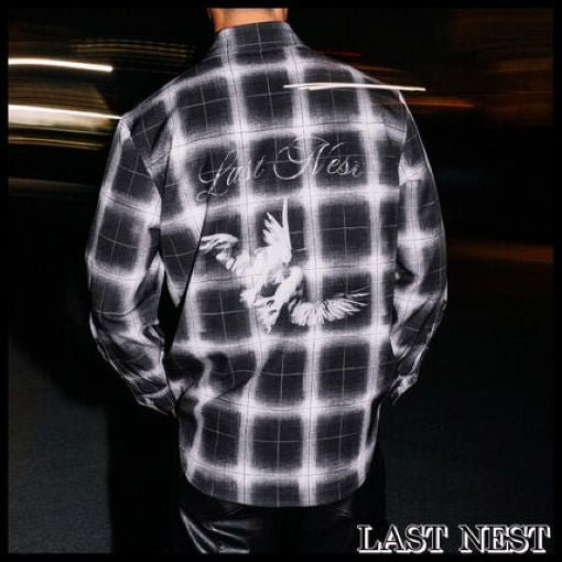 ラストネスト Printed Flannel ポリエステルシャツ