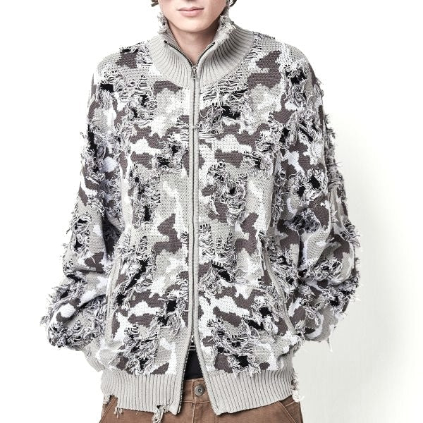 ダンケシェーン CAMO KNIT DRIVERS コットンニットジャケット