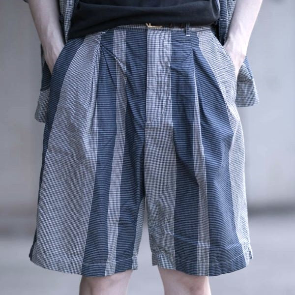 エンジニアードガーメンツ WP SHORT MINI GINGHAM BIG ST. コットンショートパンツ