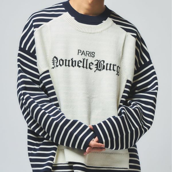 ジャストアンアイデアダイリク Docking Lettered Knit コットンセーター 限定