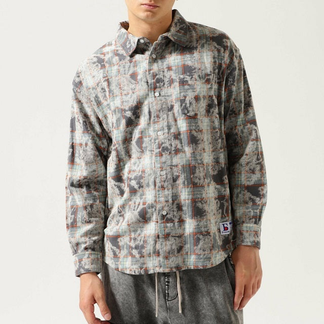 Danke Schon ブリーチ チェック ロングシャツ