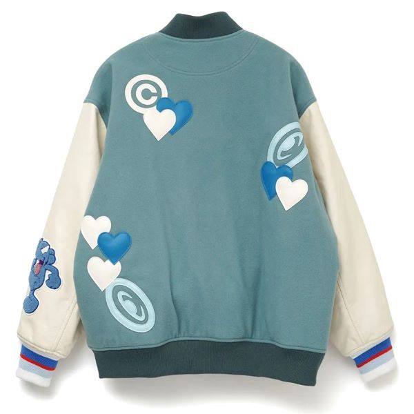 ファセッタズム×コインパーキングデリバリー×ロイヤルフラッシュ LOVE PATCH STADIUM JACKET ウール 牛革 スタジアムジャケット 限定