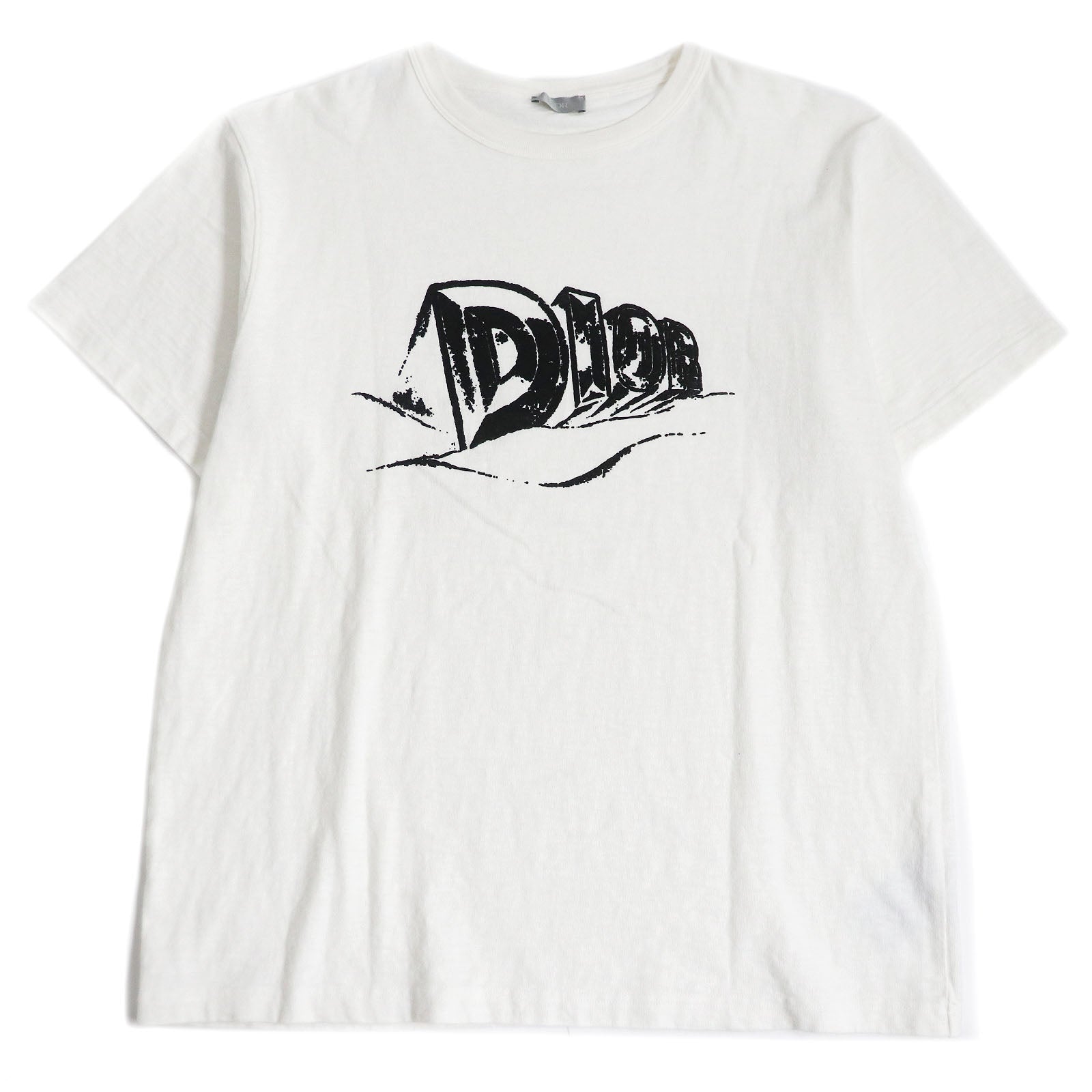 ディオール スラブ コットン クルー ネック Tシャツ ホワイト XL