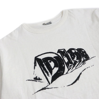 ディオール スラブ コットン クルー ネック Tシャツ ホワイト XL