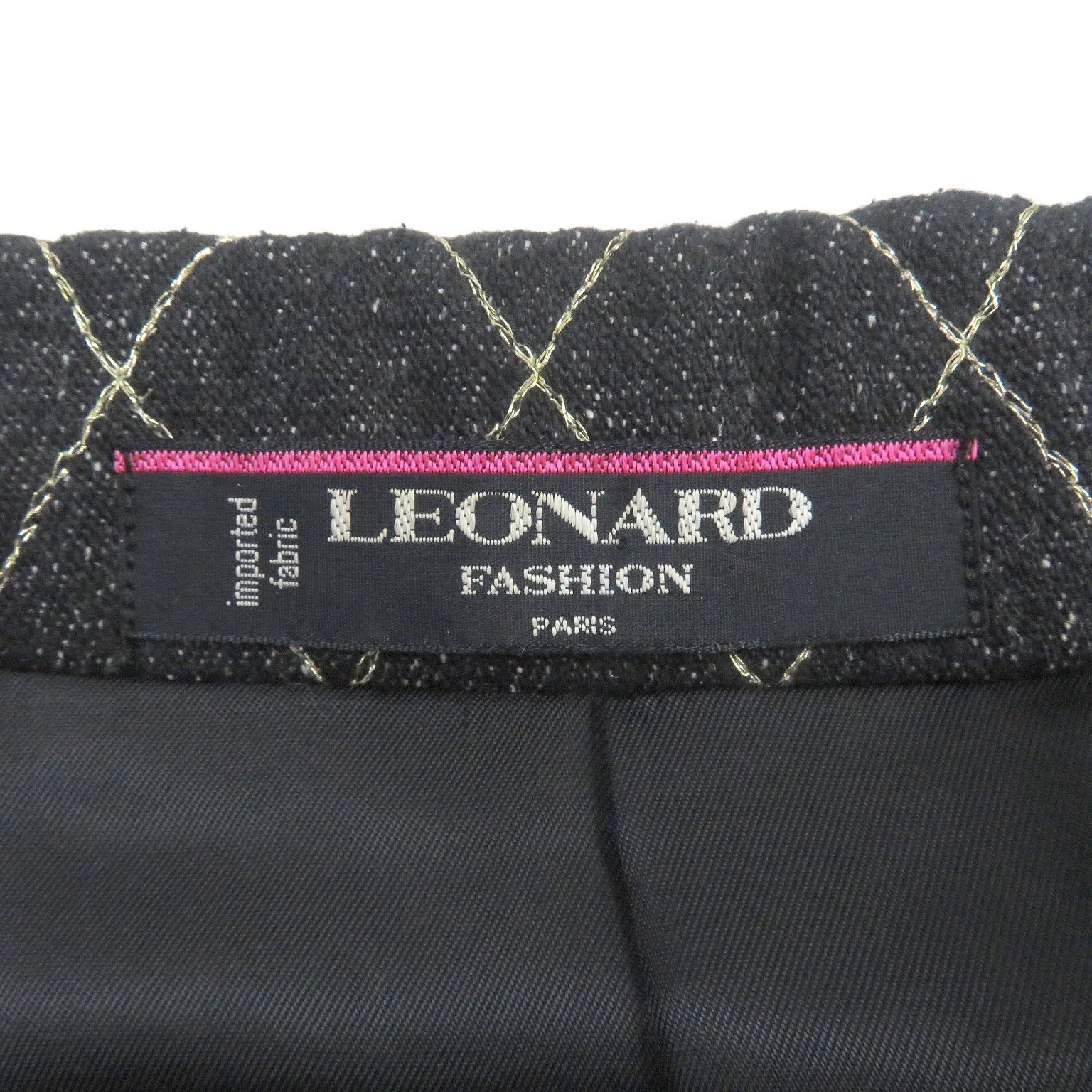 LEONARD シルク キルティング デニム ジャケット レディース