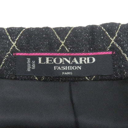 LEONARD シルク キルティング デニム ジャケット レディース