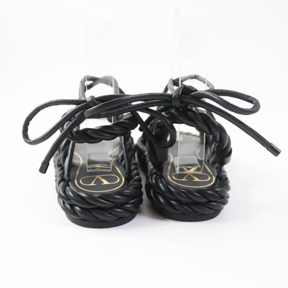 ヴァレンティノ レザー アンクルストラップ サンダル