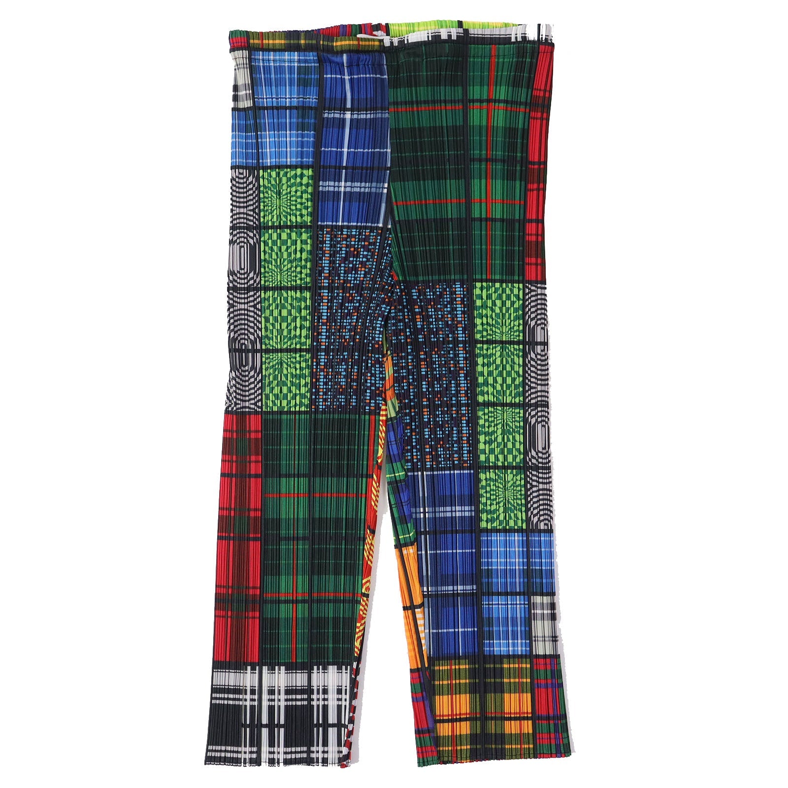 PLEATS PLEASE パッチワーク プリント クロップド パンツ