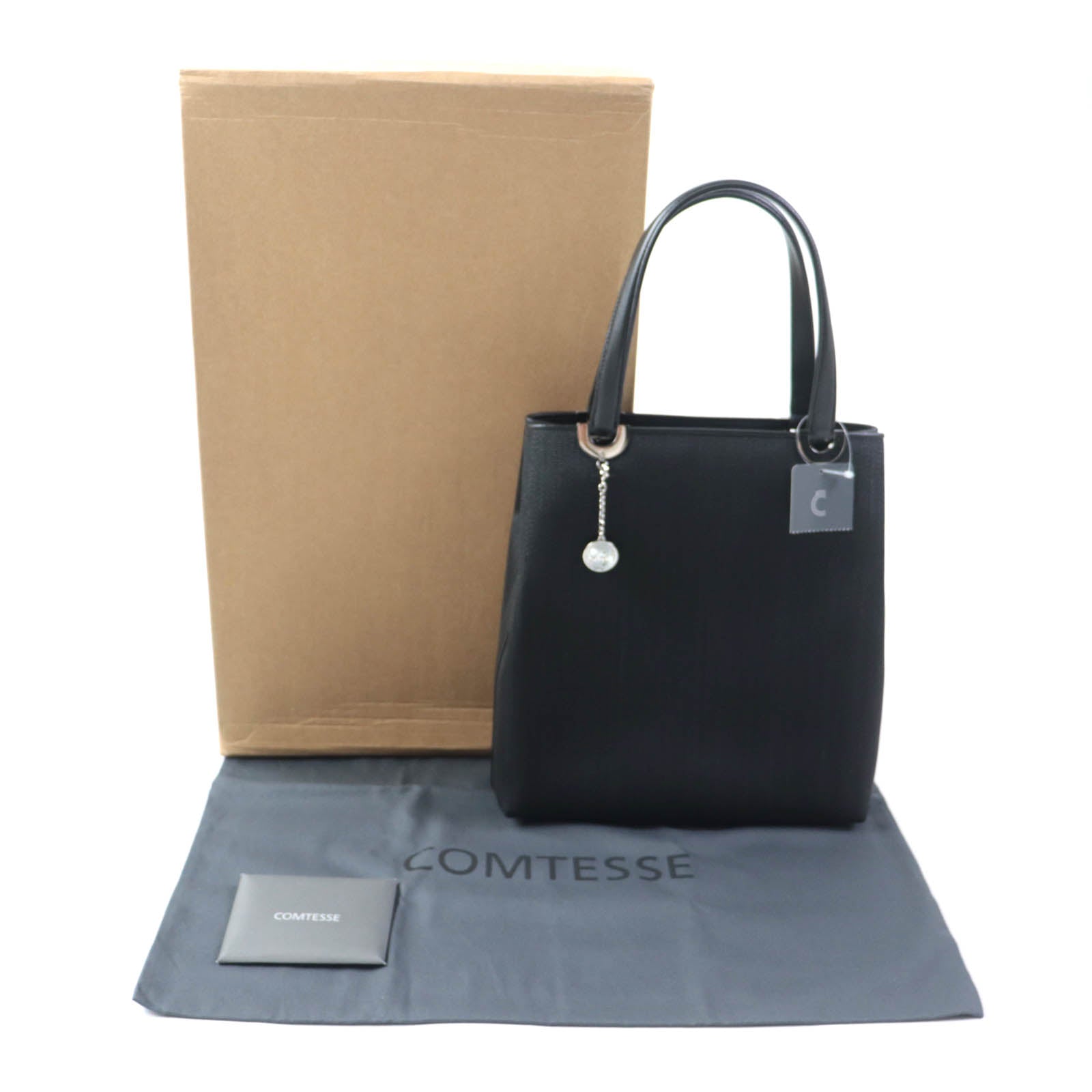 COMTESSE CINZIA トート ホースヘア レザー ハンドバッグ