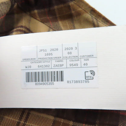 グッチ コットン チェック ノースリーブ シャツ ブラウン 40