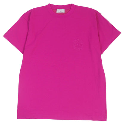 バレンシアガ ロゴ クルーネック Tシャツ ピンク S