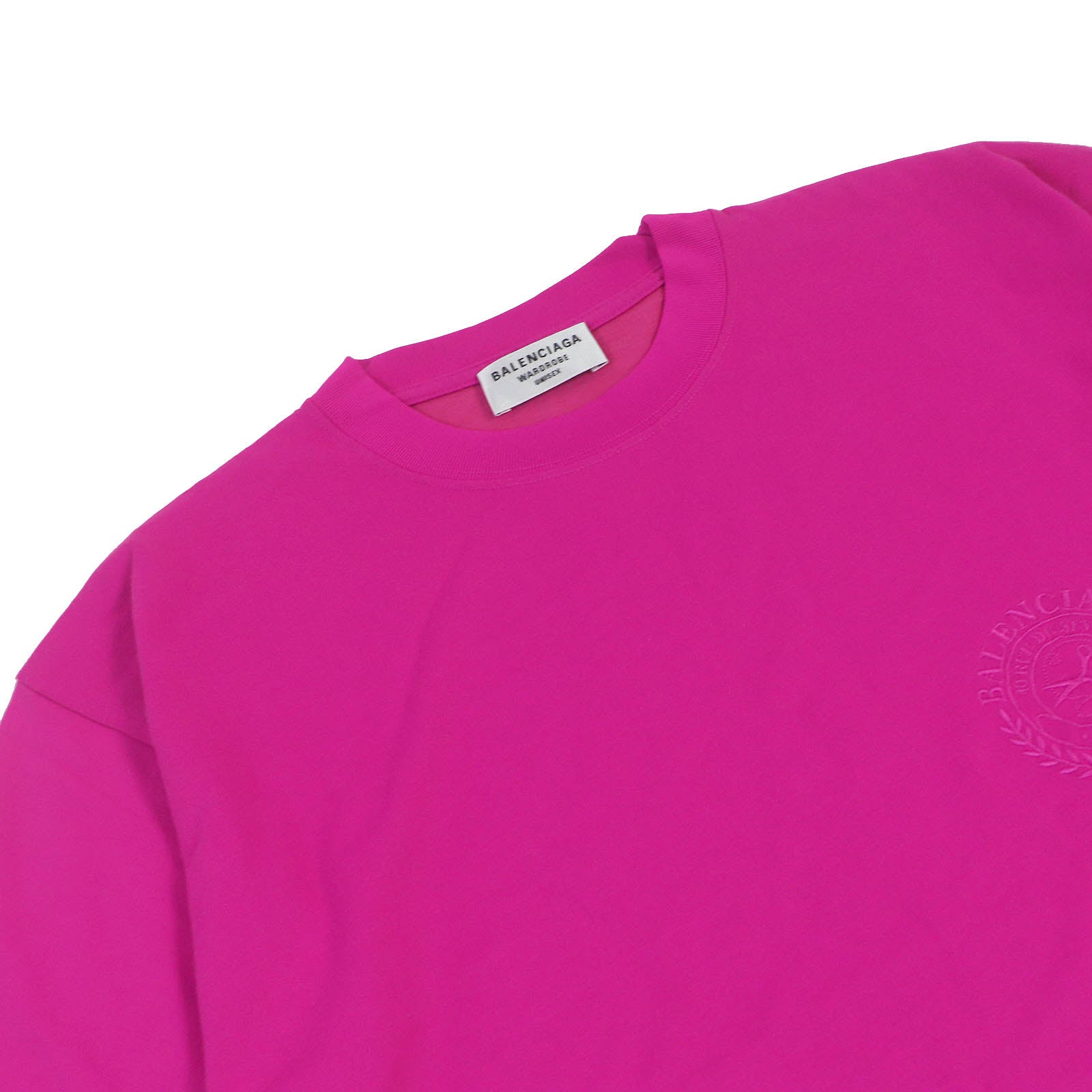 バレンシアガ ロゴ クルーネック Tシャツ ピンク S