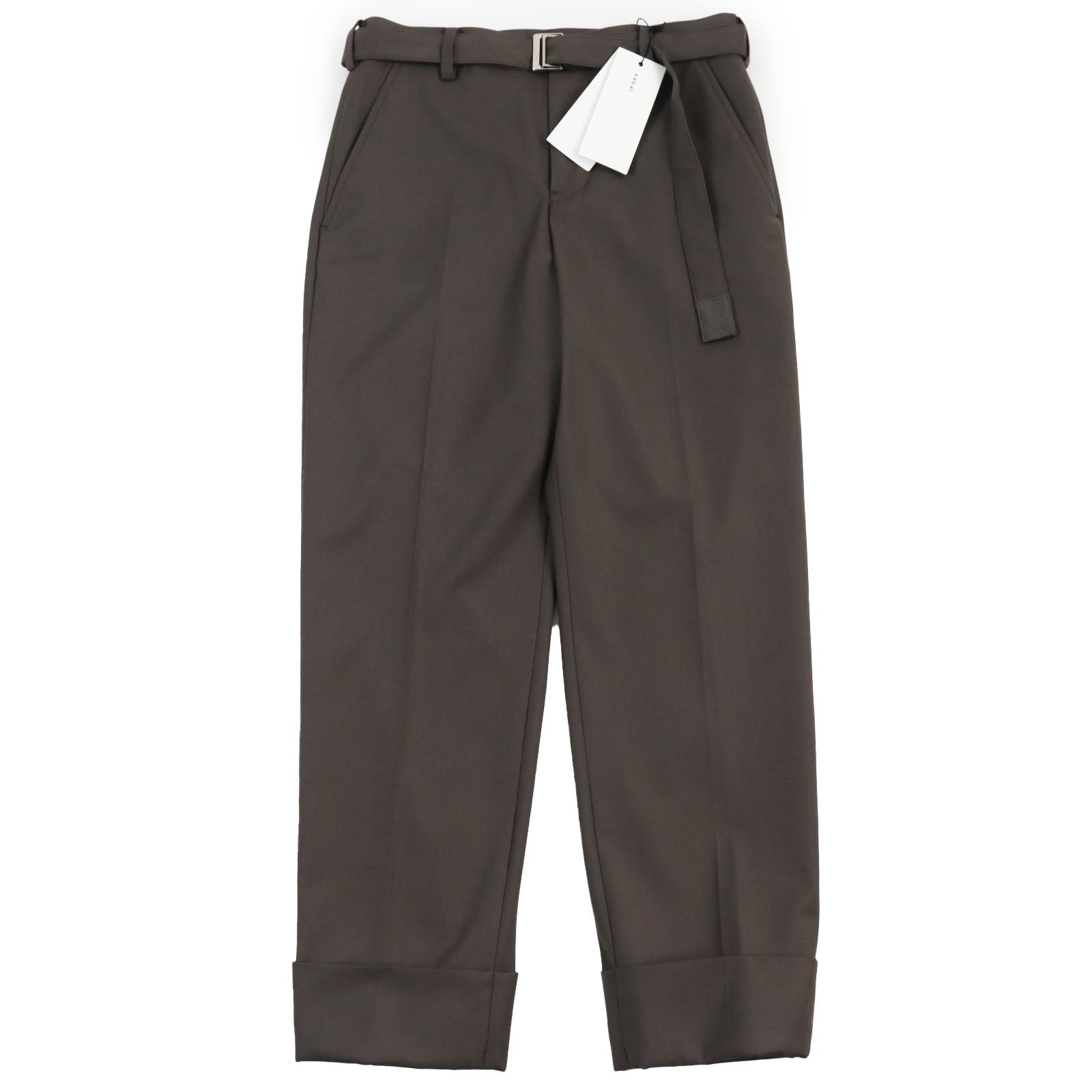 Sacai ウール スーツ パンツ ブラウン