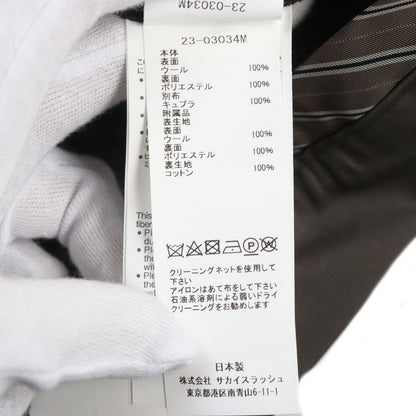 Sacai ウール スーツ パンツ ブラウン