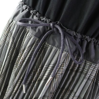 Sacai グレン チェック コットン Tシャツ マキシ ドレス