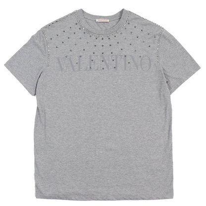 ヴァレンティノ ロックスタッド ロゴ Tシャツ グレー L