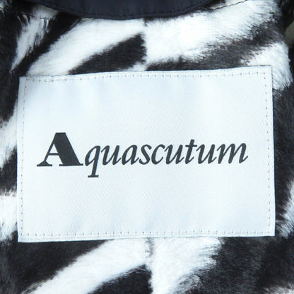 Aquascutum ゼブラプリント コート ネイビー S レディース