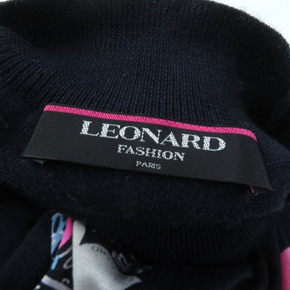 LEONARD FASHION ウール シルク ブレンド ハイネック ニット