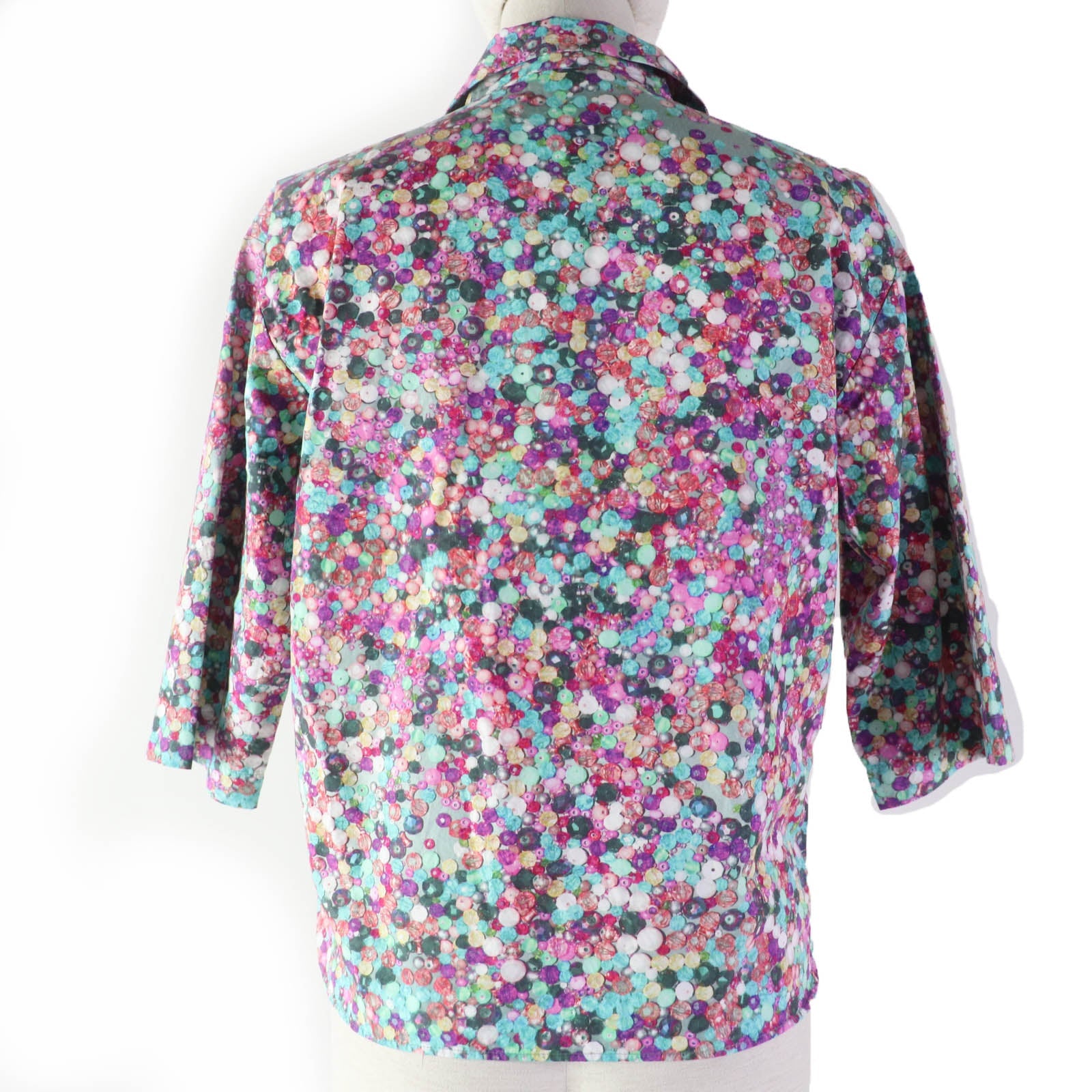 DRIES VAN NOTEN ビーズプリント オープンカラーシャツ