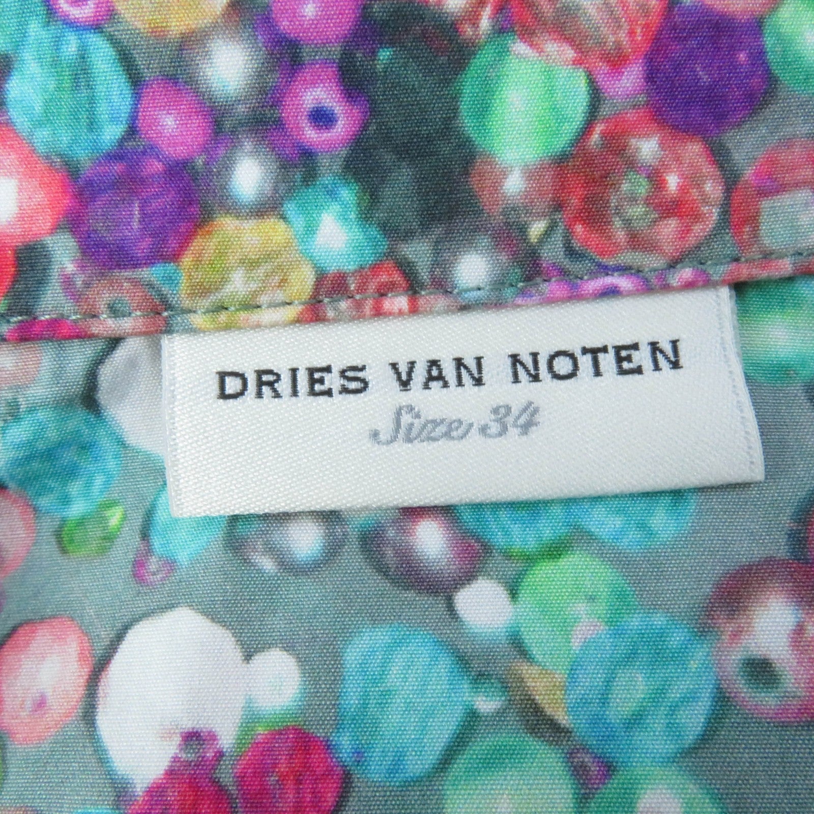 DRIES VAN NOTEN ビーズプリント オープンカラーシャツ
