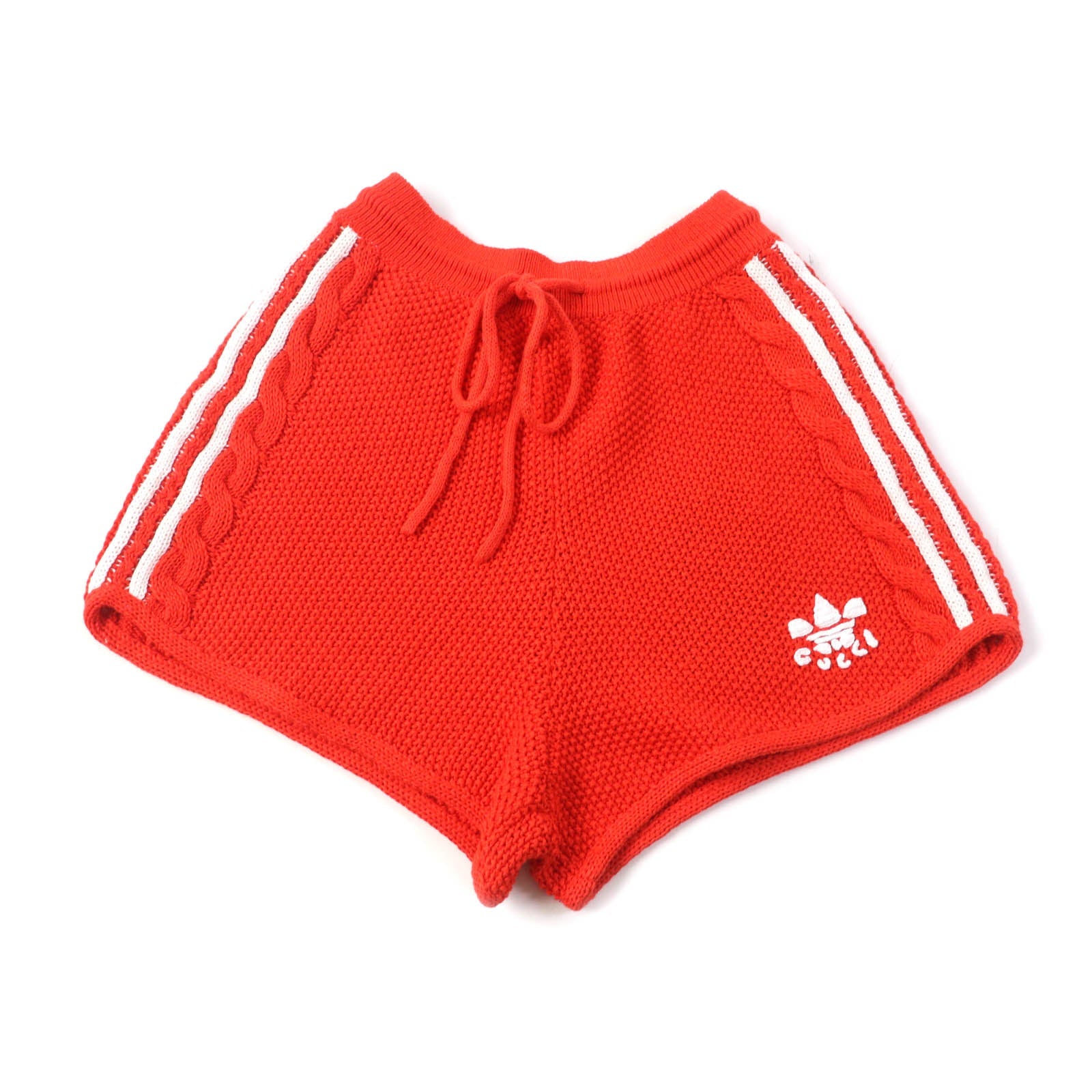 グッチ アディダス トレフォイル ニット ショーツ オレンジ M