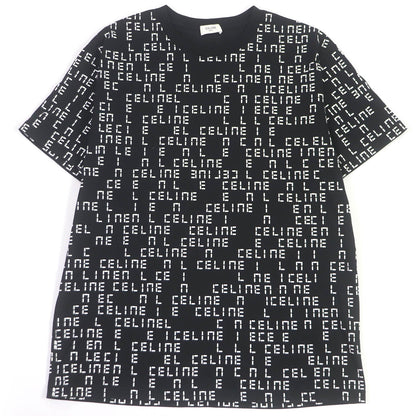 セリーヌ コットン ロゴ プリント クルーネック Tシャツ