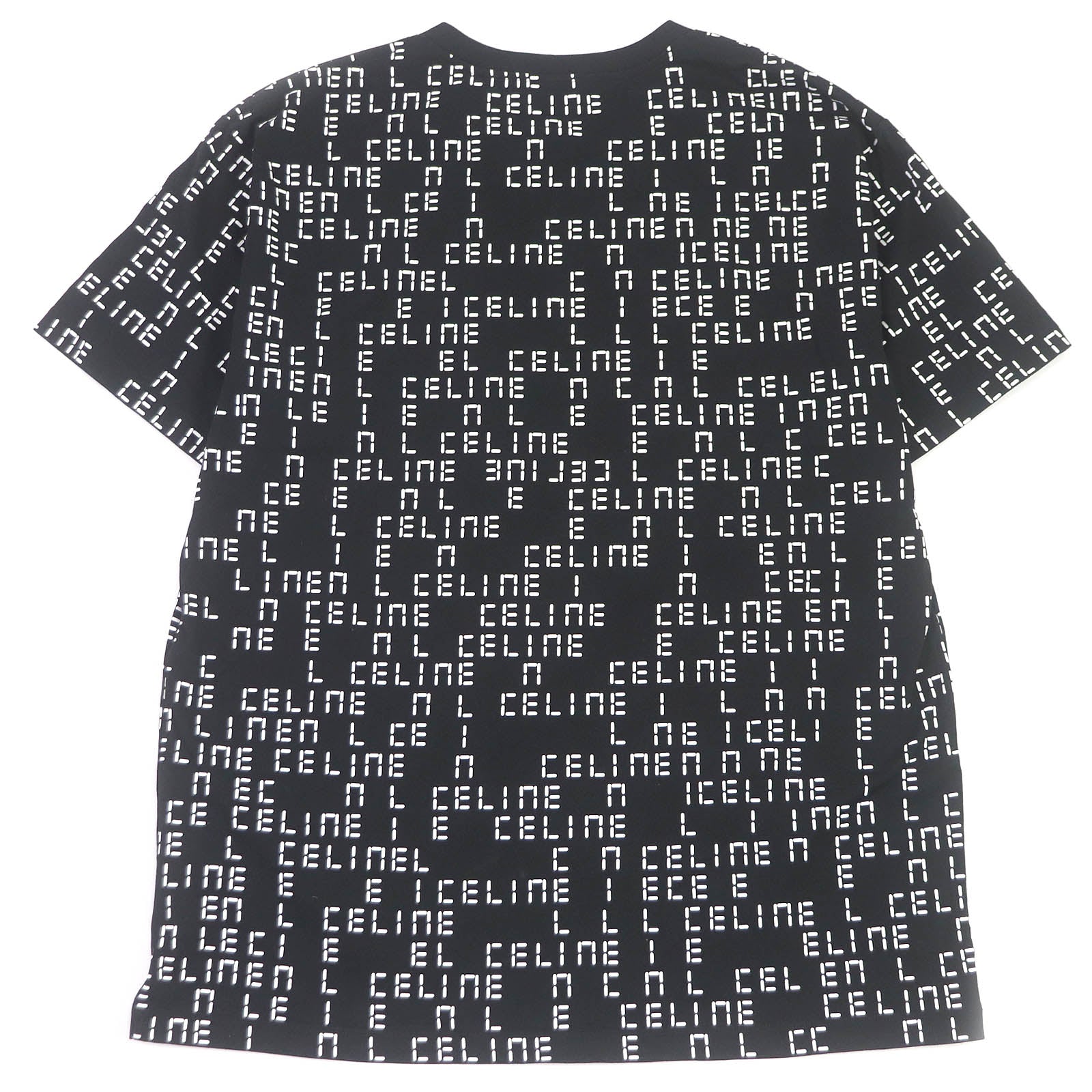 セリーヌ コットン ロゴ プリント クルーネック Tシャツ
