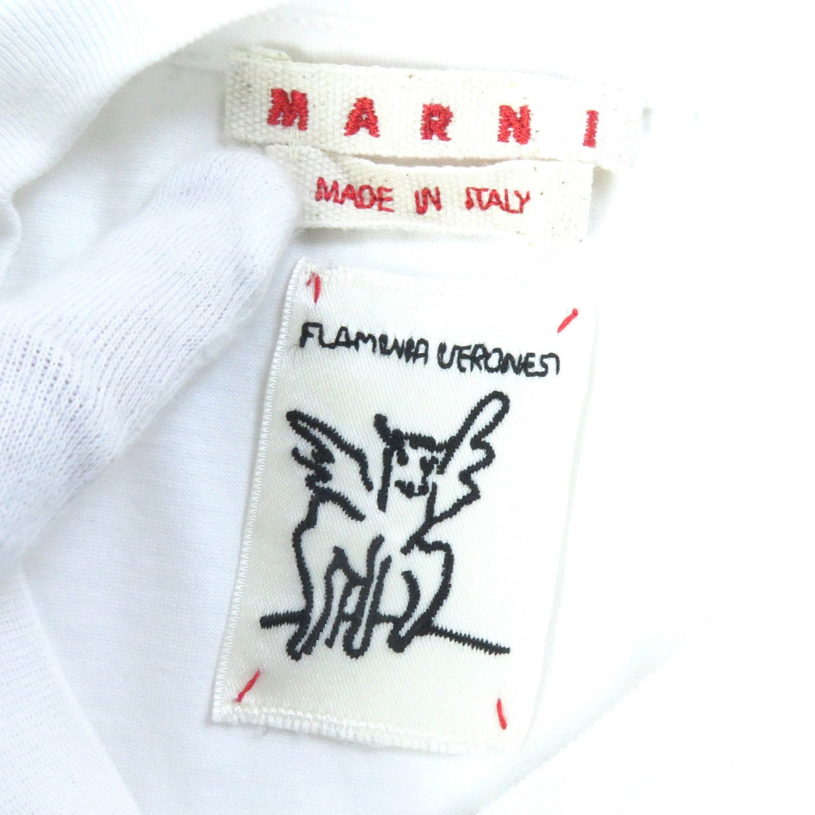 マルニ ロゴ プリント コットン Tシャツ レディース