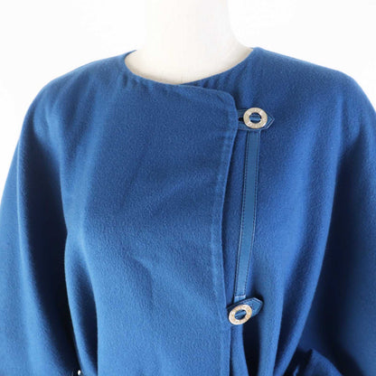 エルメス カシミヤ ロング コート ブルー 38