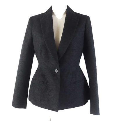 ディオール Wool Cotton Virgin Wool Tweed Jacket Black 40