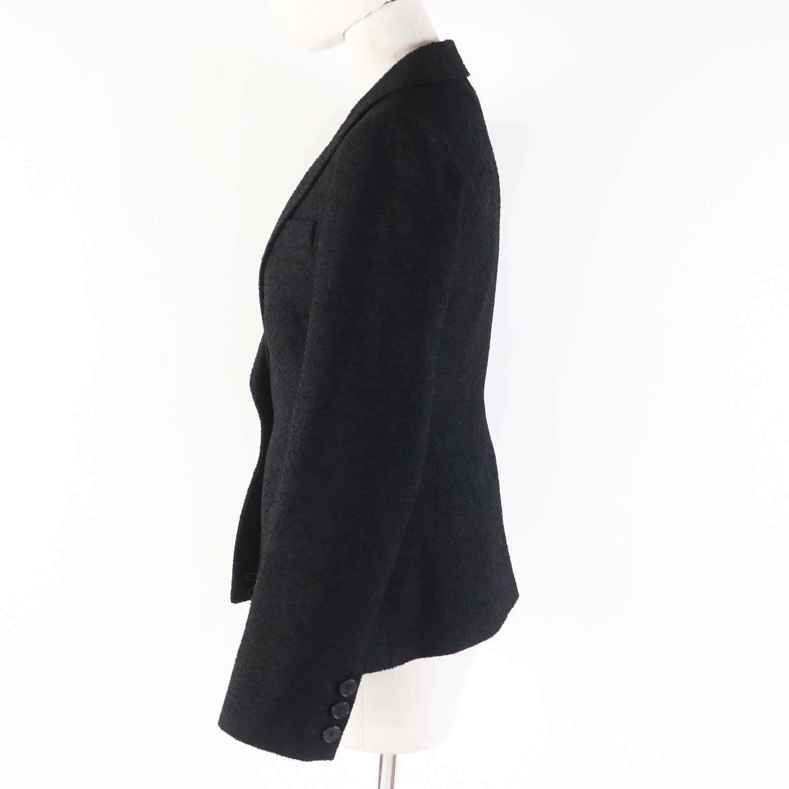 ディオール Wool Cotton Virgin Wool Tweed Jacket Black 40