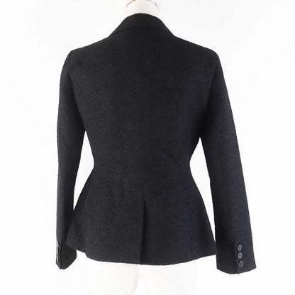 ディオール Wool Cotton Virgin Wool Tweed Jacket Black 40