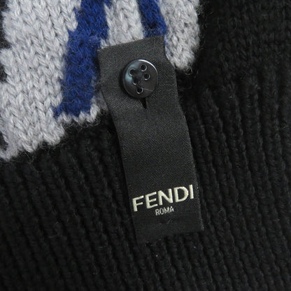 フェンディ ウール FF ロゴ クルーネック セーター ブラック