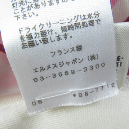 エルメス シルク 長袖 ドレス アイボリー ピンク