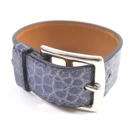 エルメス Alligator Leather Bracelet Blue 2007