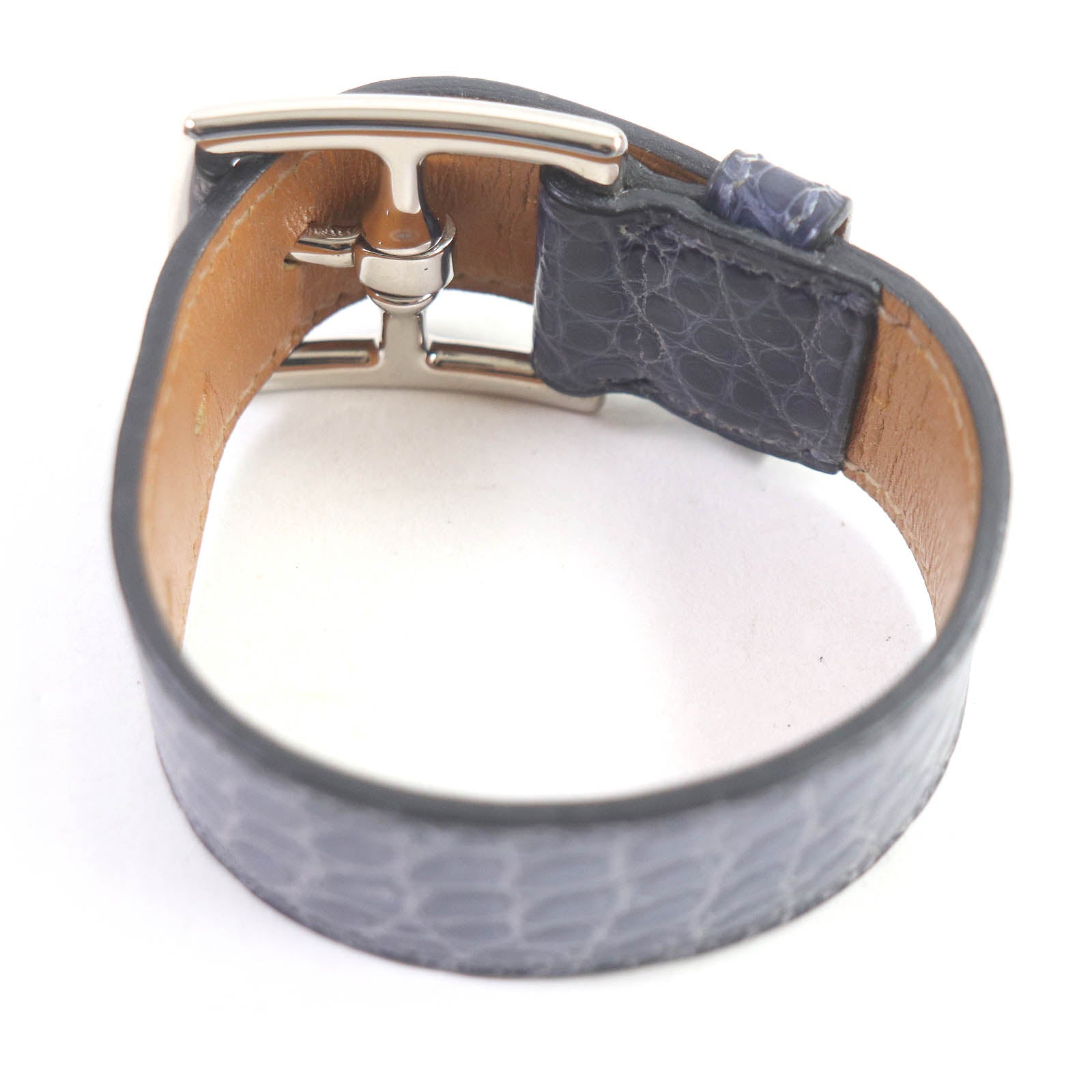 エルメス Alligator Leather Bracelet Blue 2007