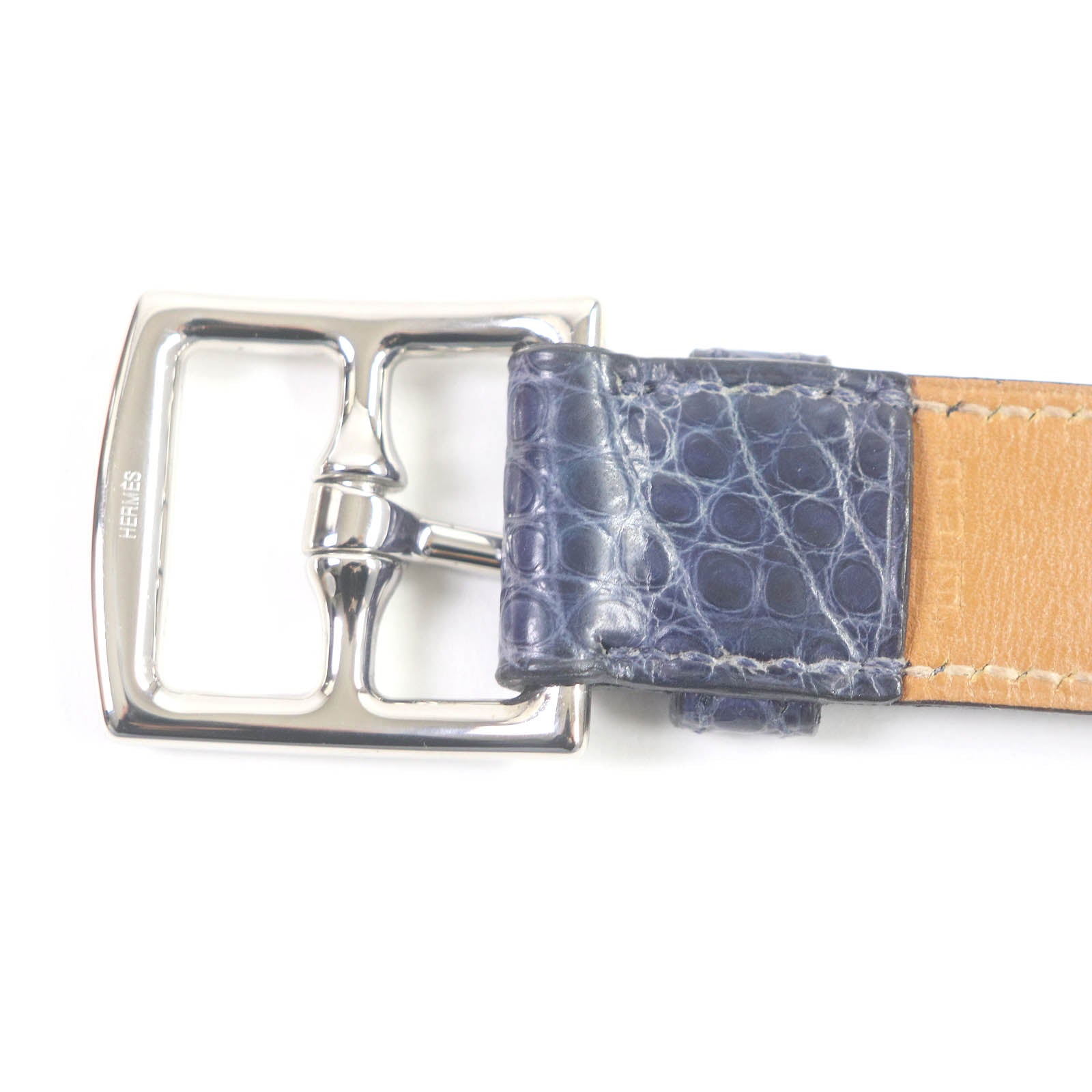 エルメス Alligator Leather Bracelet Blue 2007