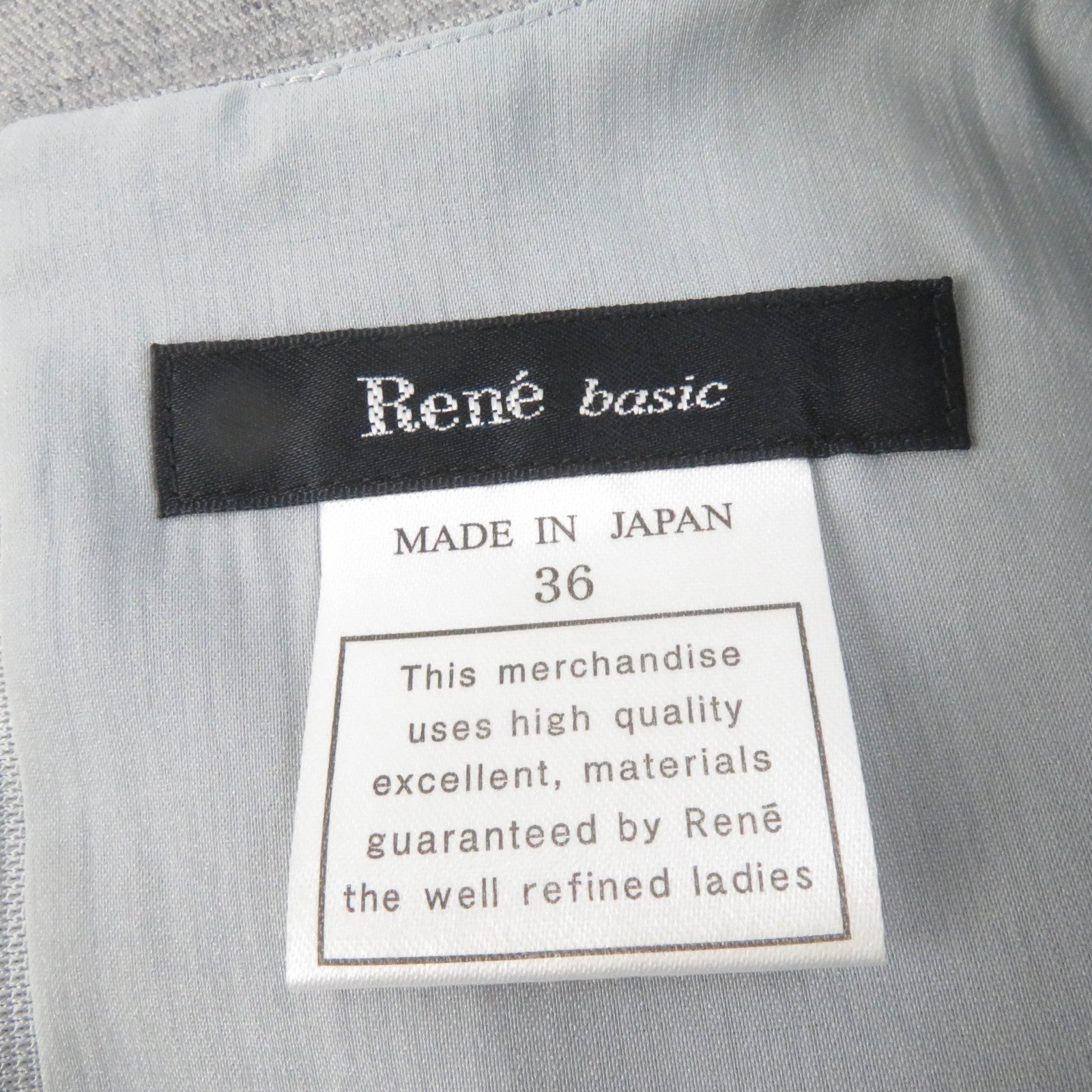 Rene グレー ノースリーブ 膝丈 ドレス 36