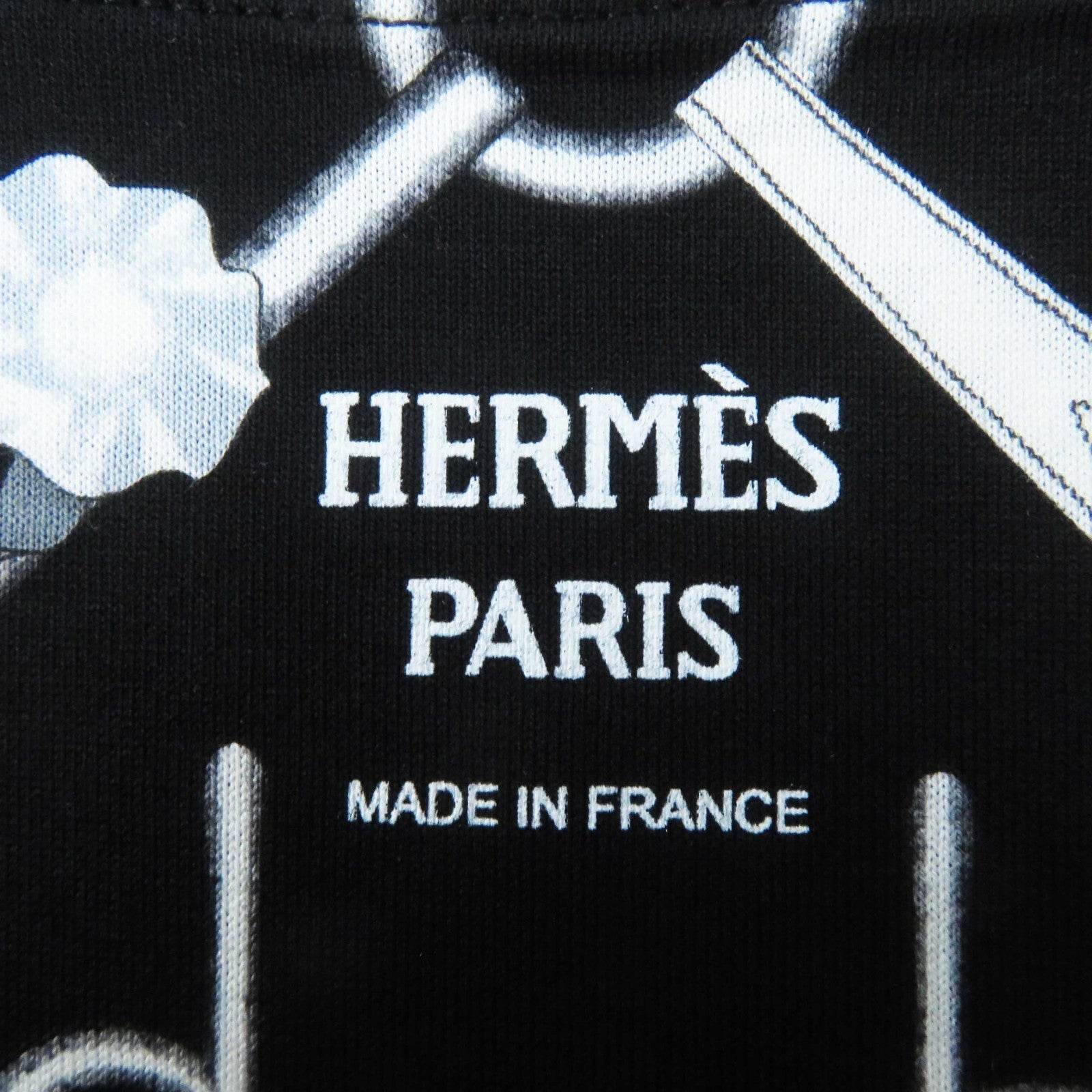 エルメス コットン Vネック Tシャツ ブラック 34