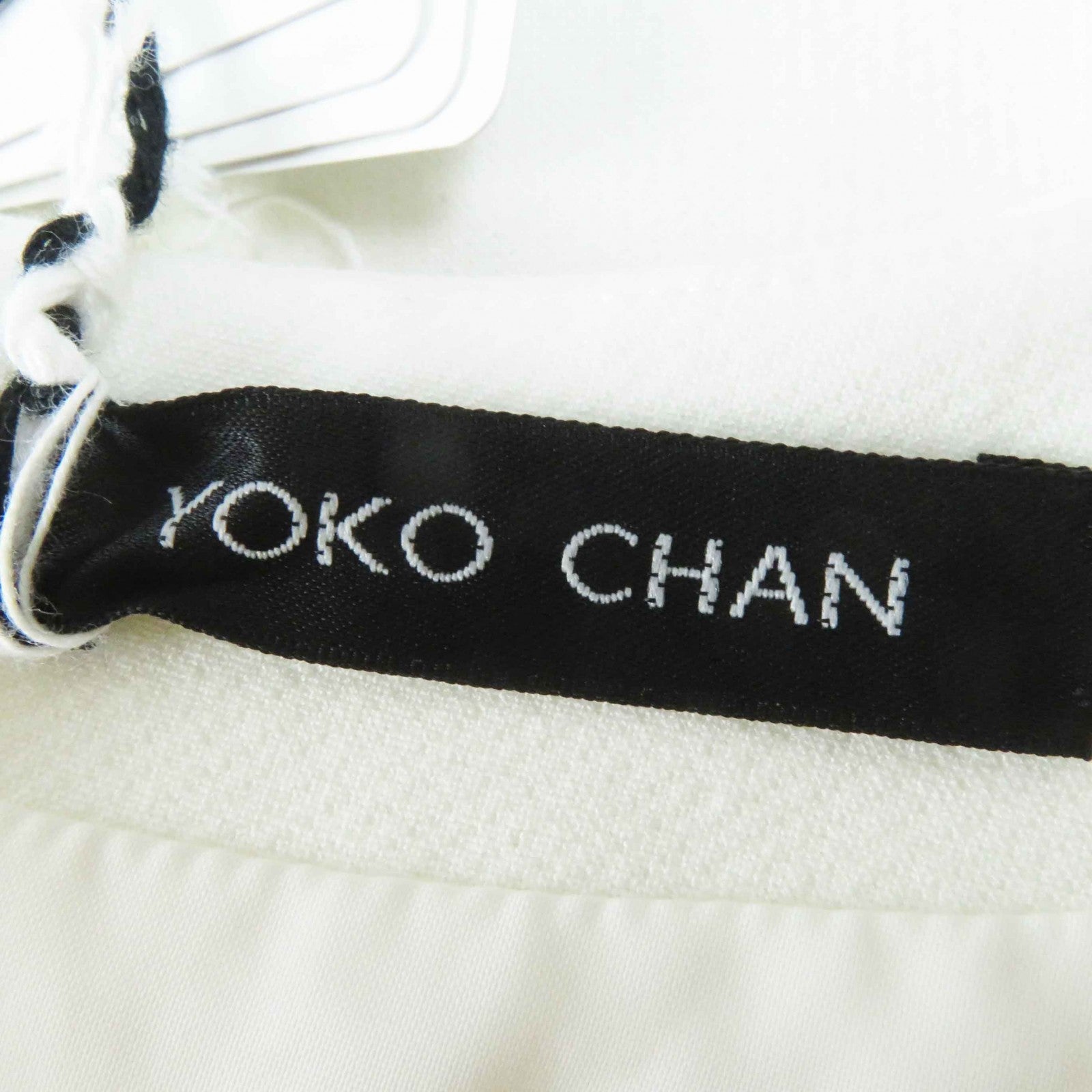 YOKO CHAN フェイク パール ノースリーブ ドレス ホワイト 40