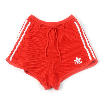グッチ adidas トレフォイル ニット ショーツ オレンジ M