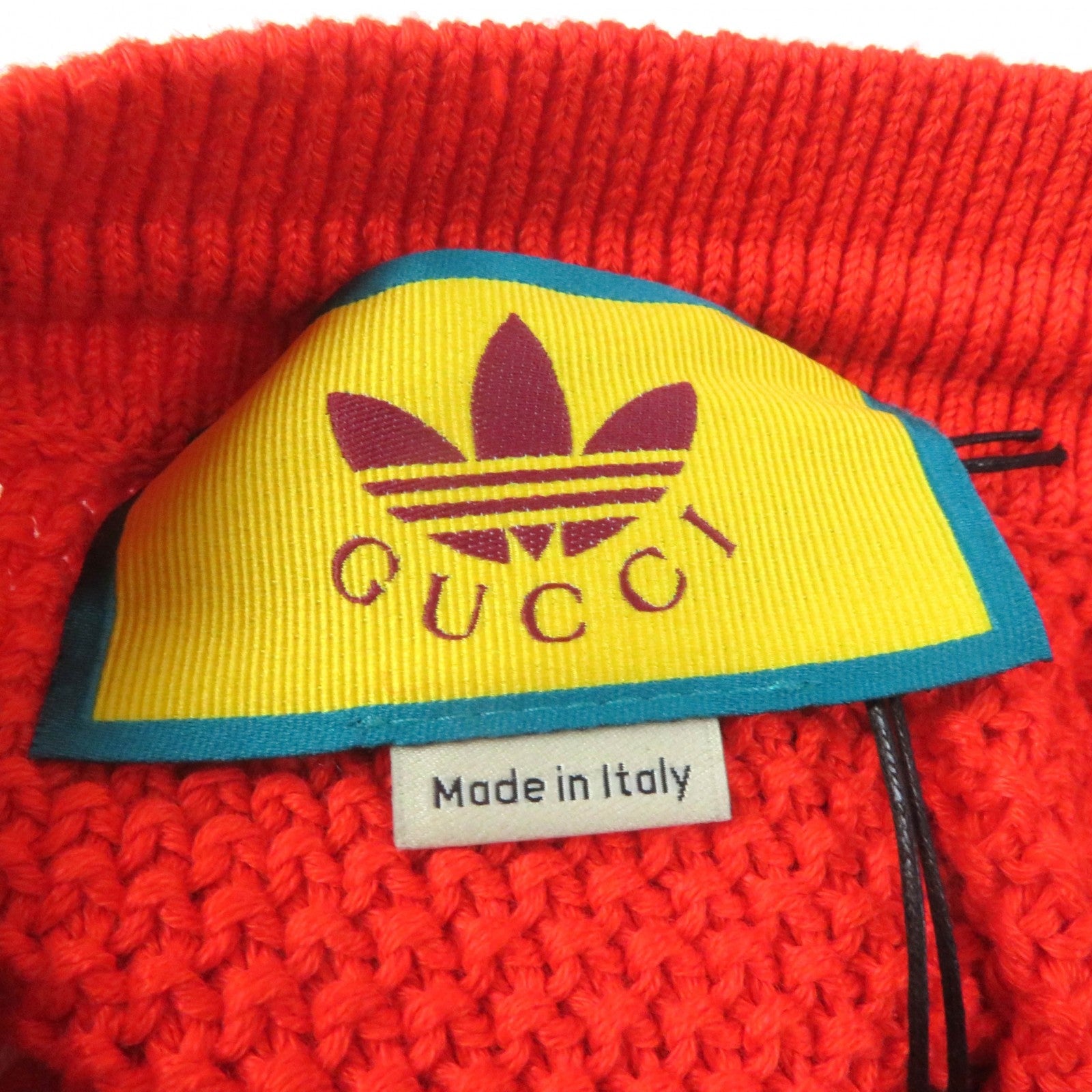 グッチ adidas トレフォイル ニット ショーツ オレンジ M