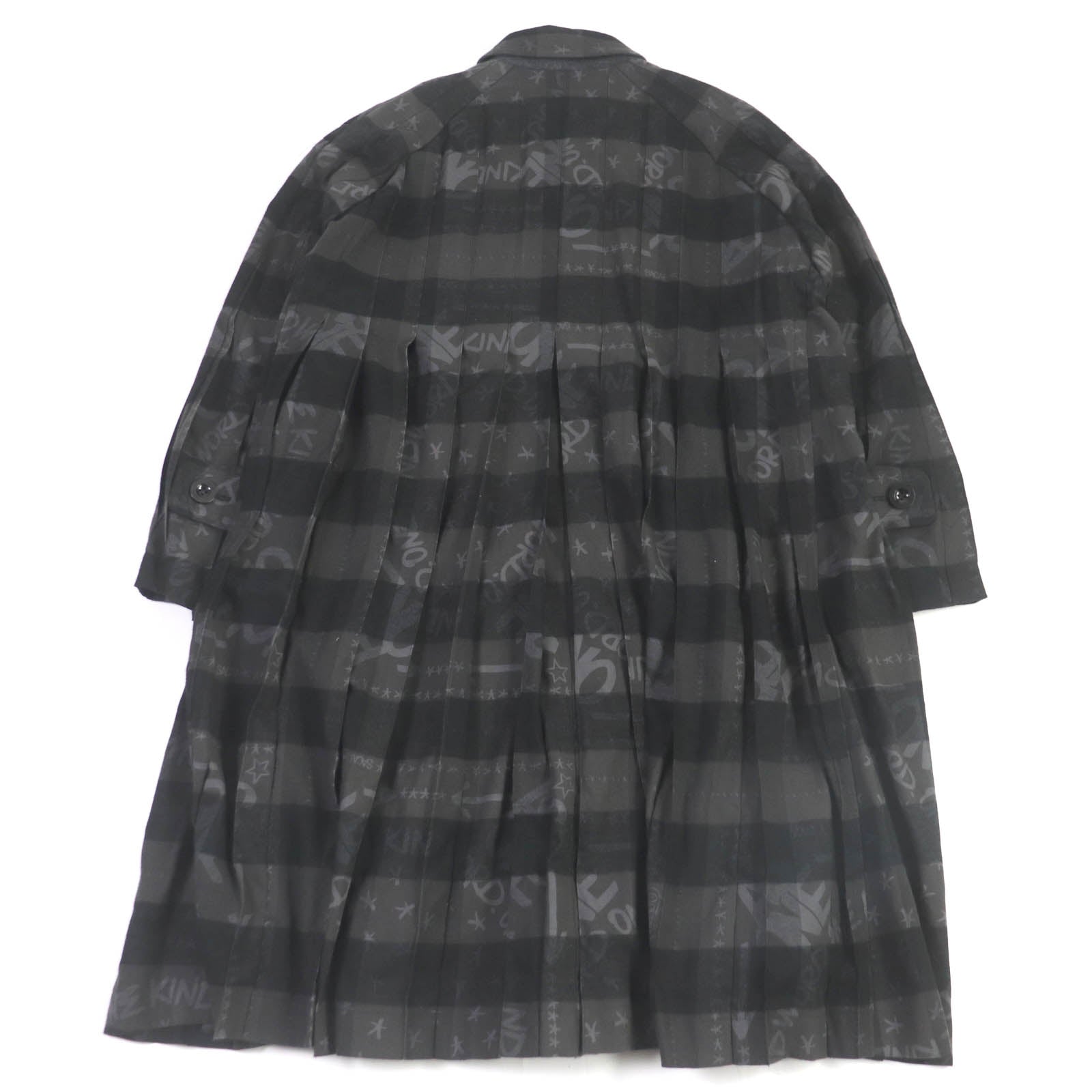 Sacai Eric Haze チェック ロゴ プリント オーバーサイズ コート