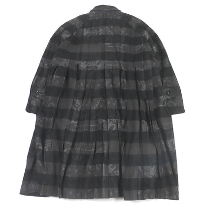 Sacai Eric Haze チェック ロゴ プリント オーバーサイズ コート