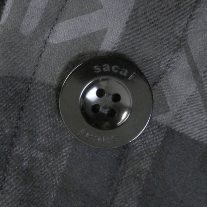 Sacai Eric Haze チェック ロゴ プリント オーバーサイズ コート