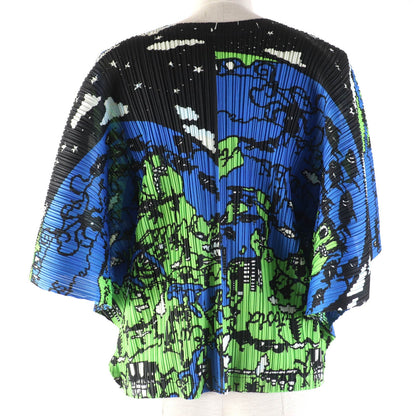 PLEATS PLEASE ワールド マップ デザイン カーディガン