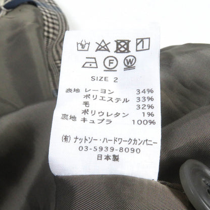 チェック パターン スーツ レーヨン ポリエステル ウール