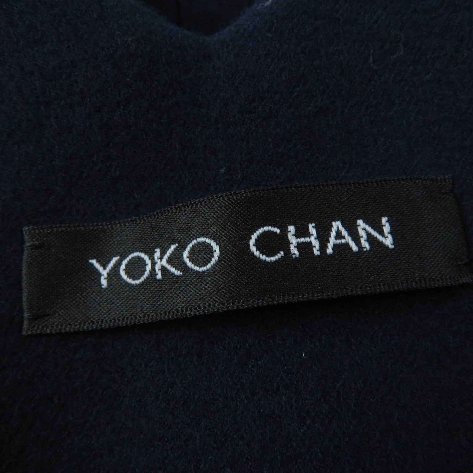 YOKO CHAN ウール ポリウレタン ドレス パール付き